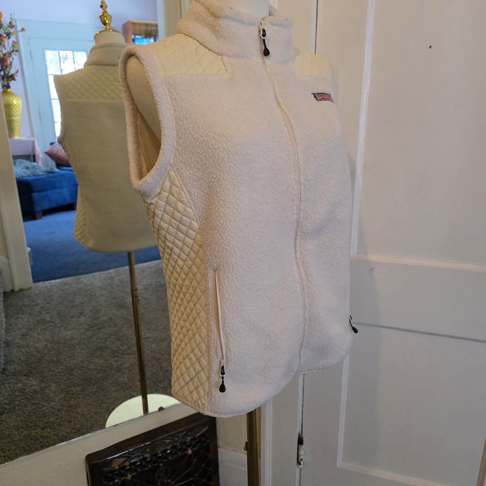 Vineyard Vines Cream Fleece Vest